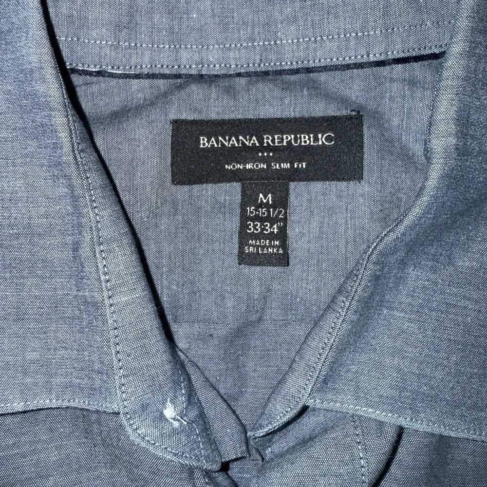 2 Banana Republic Mens M Slim Fit Long Sleeve Button Down Shirts Blue Rose Lot
